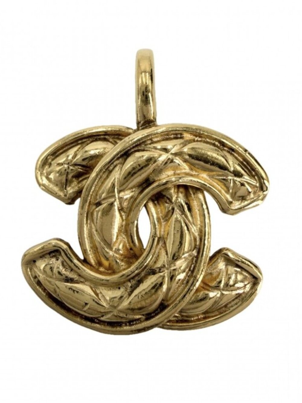Chanel Pendant Quilted CC Logo Gold Plated